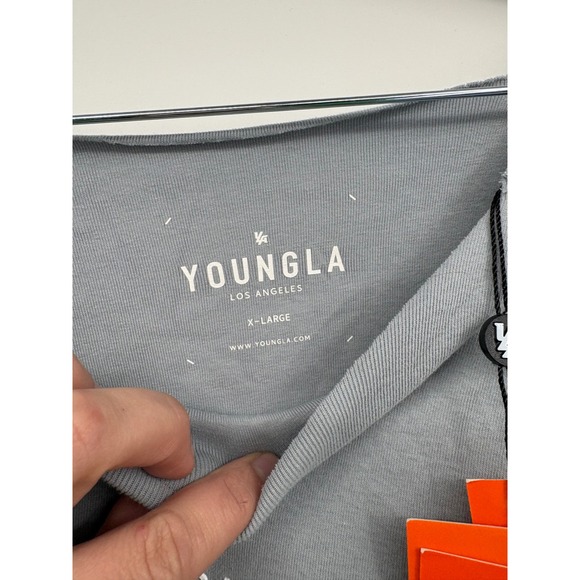 YOUNGLA Oversized Sweatshirt Crewneck Long Sleeve Grey XL - Picture 4 of 8